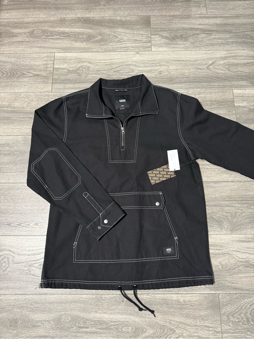 Vans Black Jacket with White Contrast Stitching